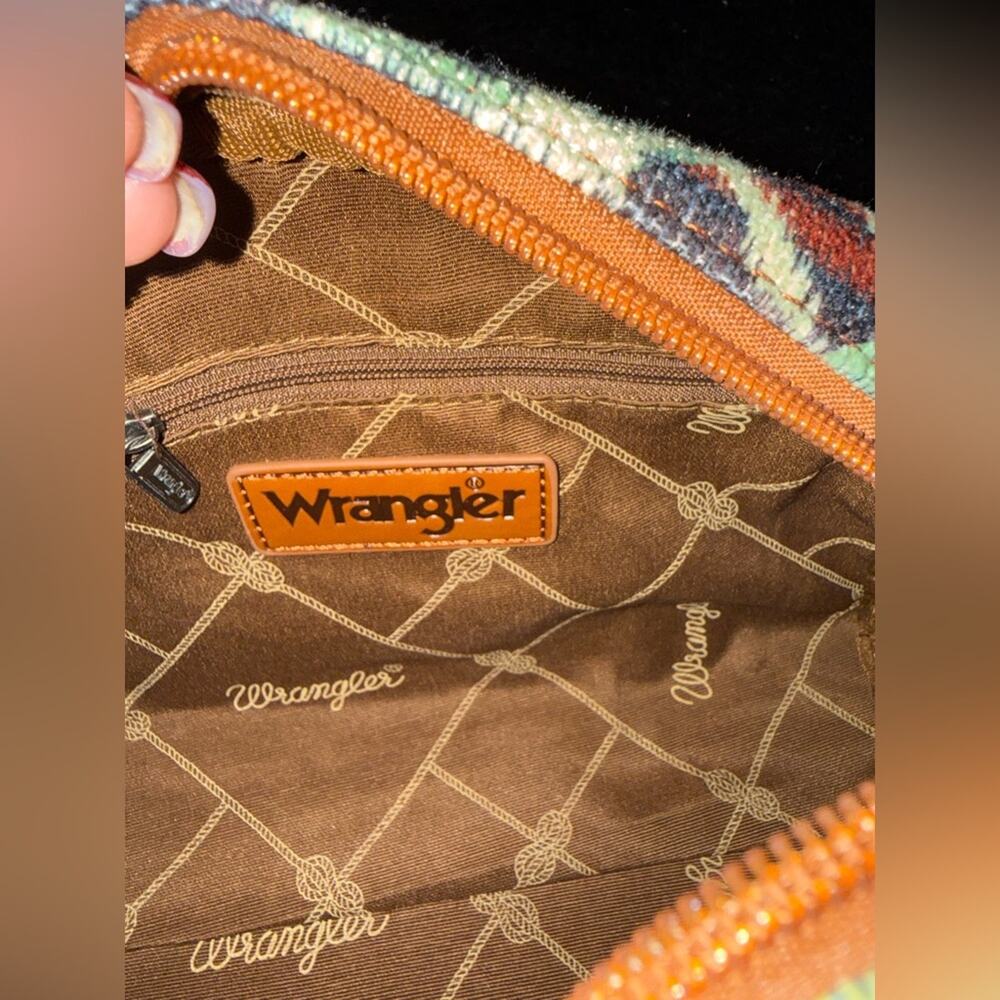 NEW WRANGLER CANVAS MULTICOLORED SOUTHWESTERN SATCHEL HANDLES & DETACHABLE STRAP - Picture 11 of 16